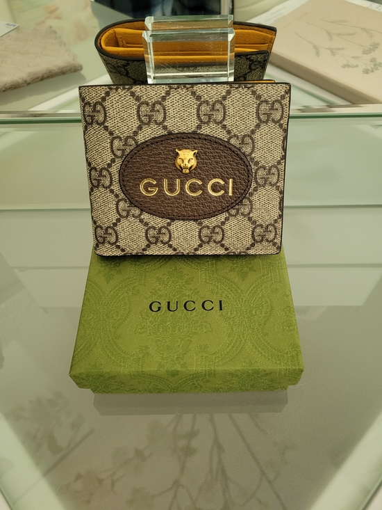 Gucci Other - Gucci Neo Vintage GG Supreme Bi-Fold Wallet in Brown & Beige